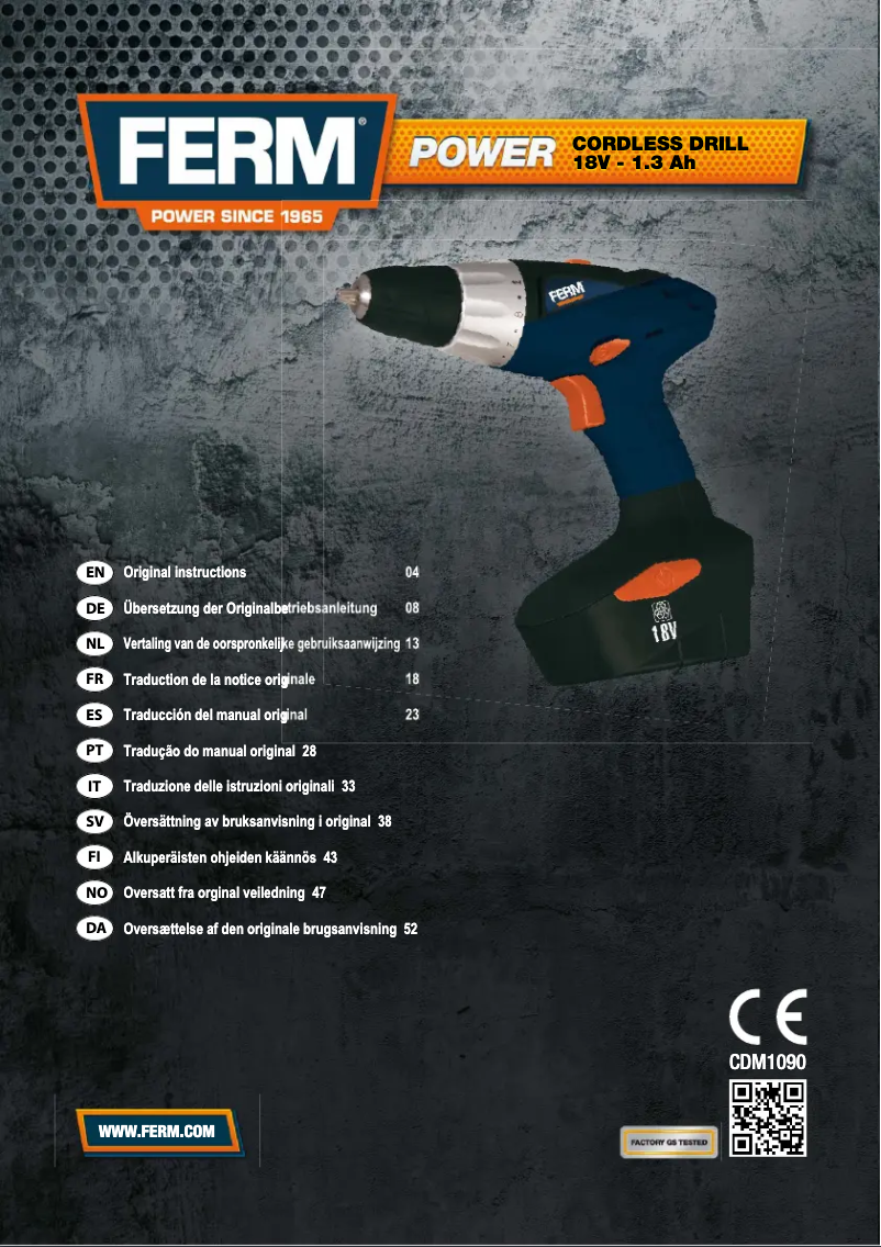 Página 1 del manual Manual de usuario Ferm CDM1090