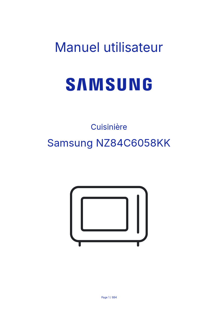 Page n°1 - Manuel utilisateur Samsung NZ84C6058KK