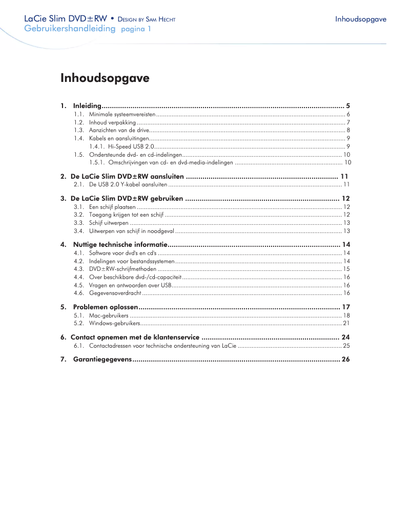 Página 1 del manual Manual de usuario LaCie Slim DVD RW