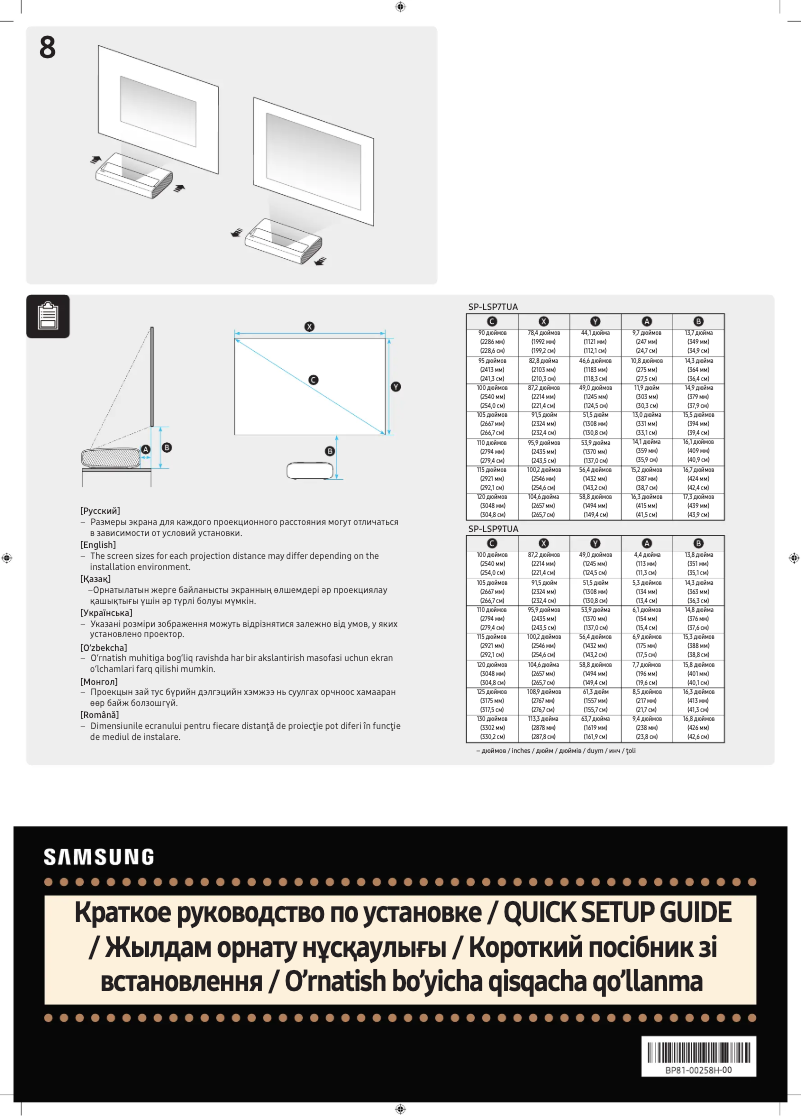 Page n°1 - Guide de démarrage rapide Samsung SP-LSP9TUA