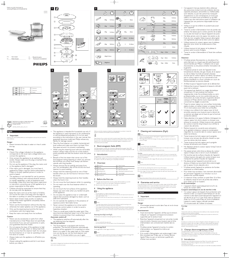 Image de la première page du manuel de l'appareil HD9185
