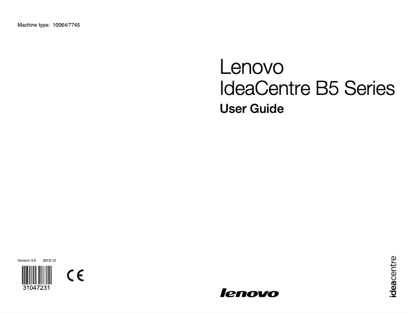 Página 1 del manual Manual de usuario Lenovo IdeaCentre B5