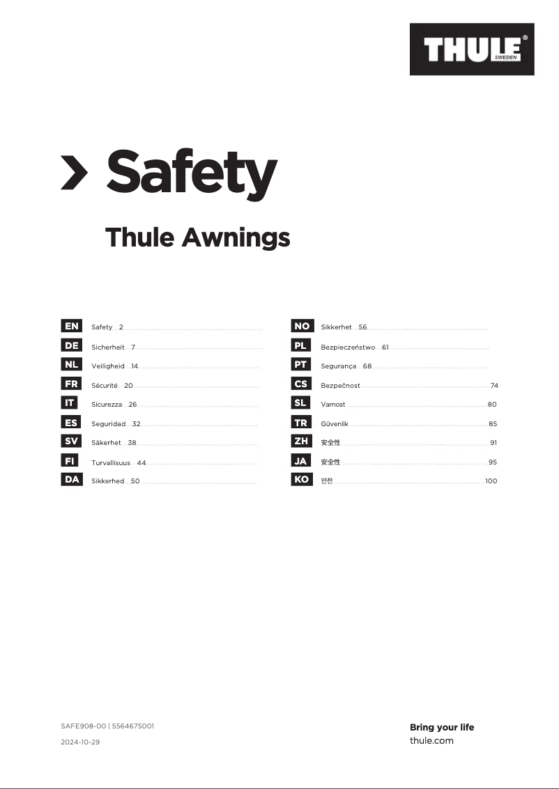 Page n°1 - Manuel utilisateur Thule Omnistor 6300