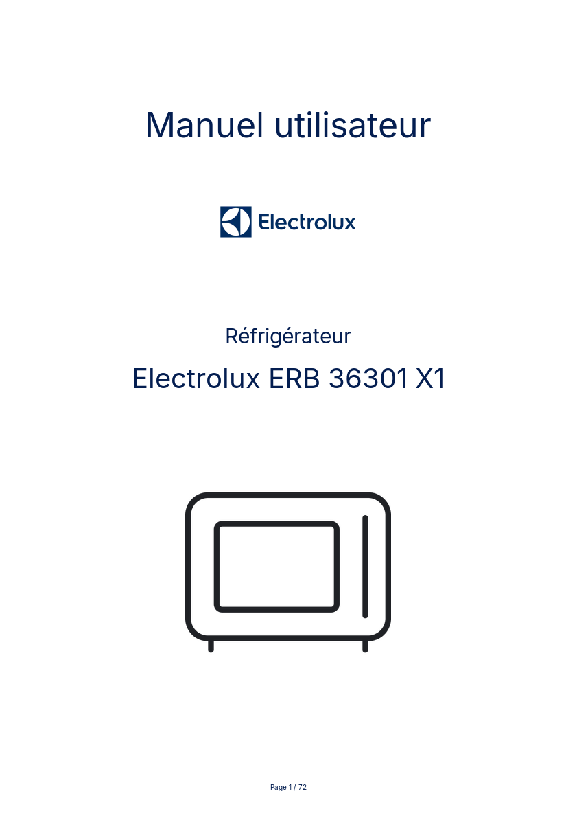 Page n°1 - Manuel utilisateur Electrolux ERB 36301 X1