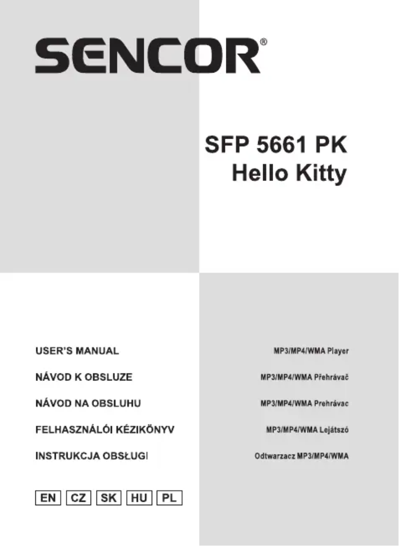 Page 1 de la notice Manuel utilisateur Sencor SFP 5661 HELLO KITTY