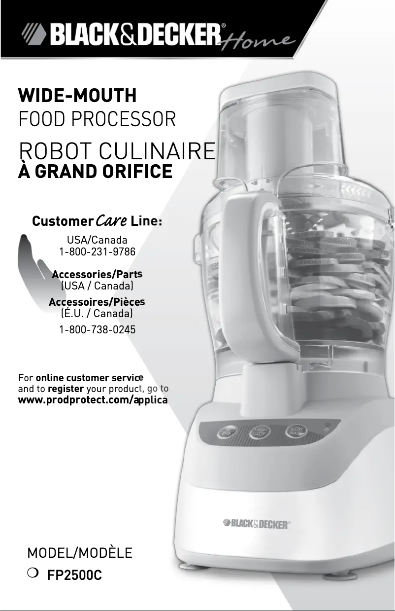 Page 1 de la notice Manuel utilisateur Black & Decker FP2500C