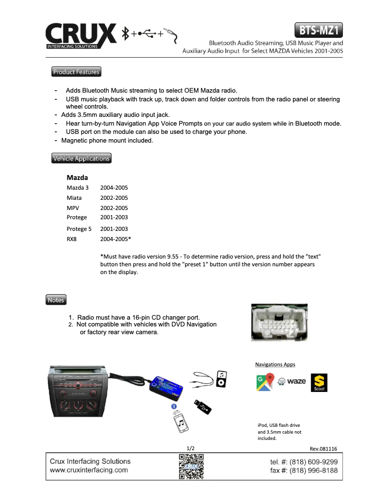 Image de la première page du manuel de l'appareil BTS-MZ1