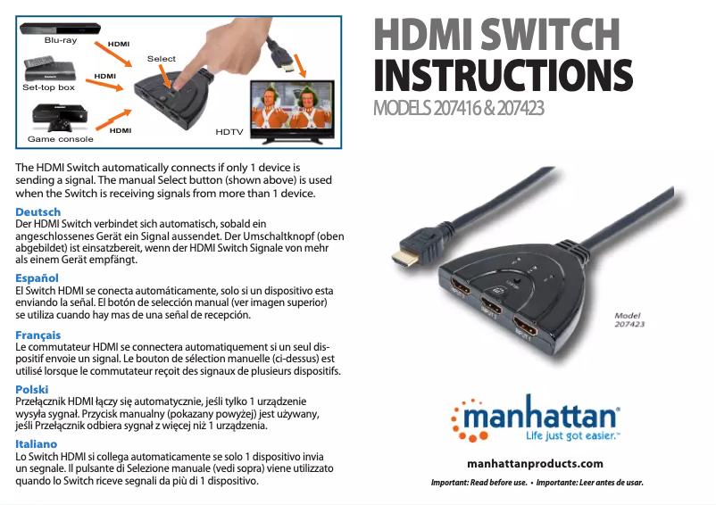 Image de la première page du manuel de l'appareil 207416