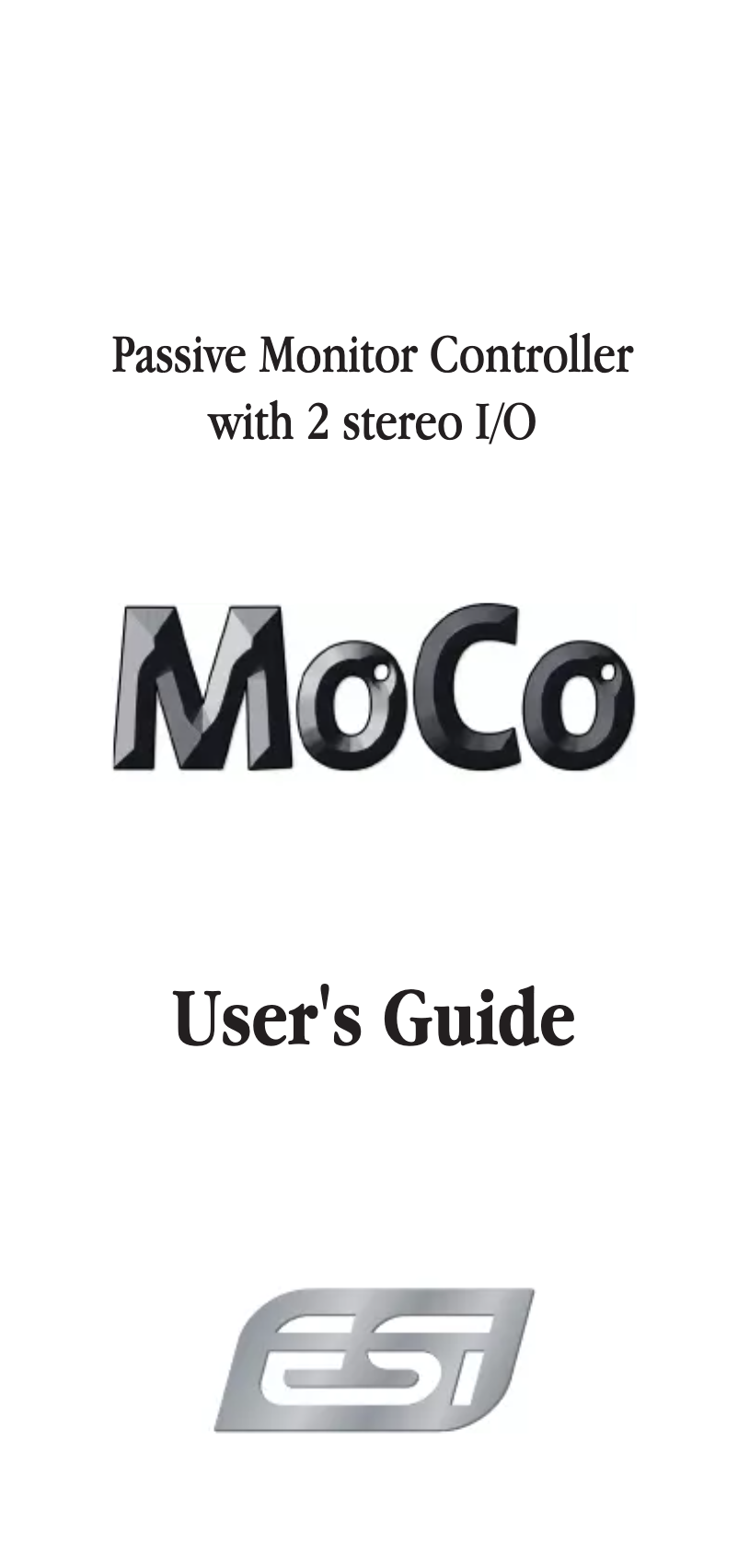 Page n°1 - Manuel utilisateur ESI MoCo