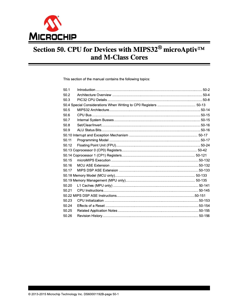 Page 1 de la notice Manuel utilisateur Microchip PIC32MK0256GPG064
