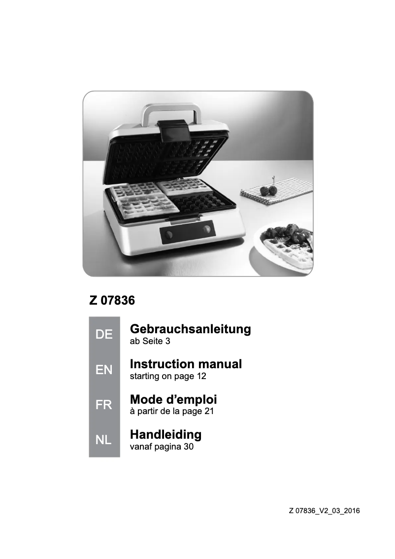 Page 1 de la notice Manuel utilisateur Gourmetmaxx 07836