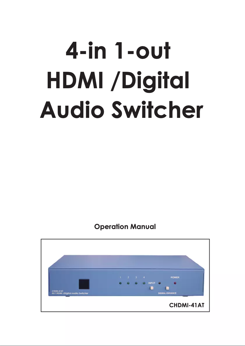 Page 1 de la notice Manuel utilisateur CYP CHDMI-41AT