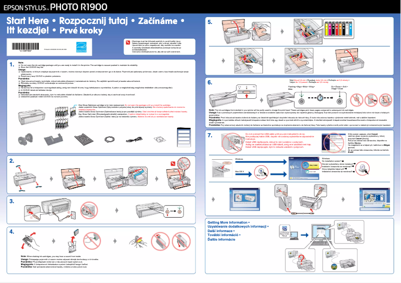 Page n°1 - Guide d'installation Epson Stylus Photo R1900