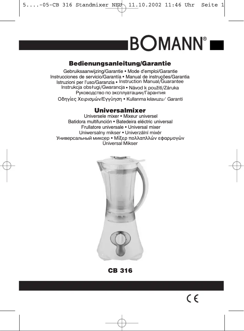 Page 1 of the manual User Manual Bomann CB 316