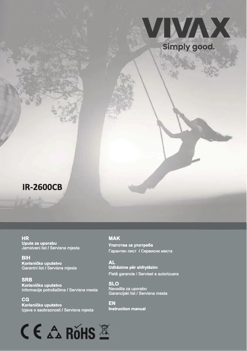 Page 1 de la notice Manuel utilisateur Vivax IR-2600CB