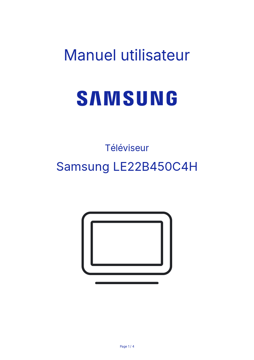 Page n°1 - Manuel utilisateur Samsung LE22B450C4H