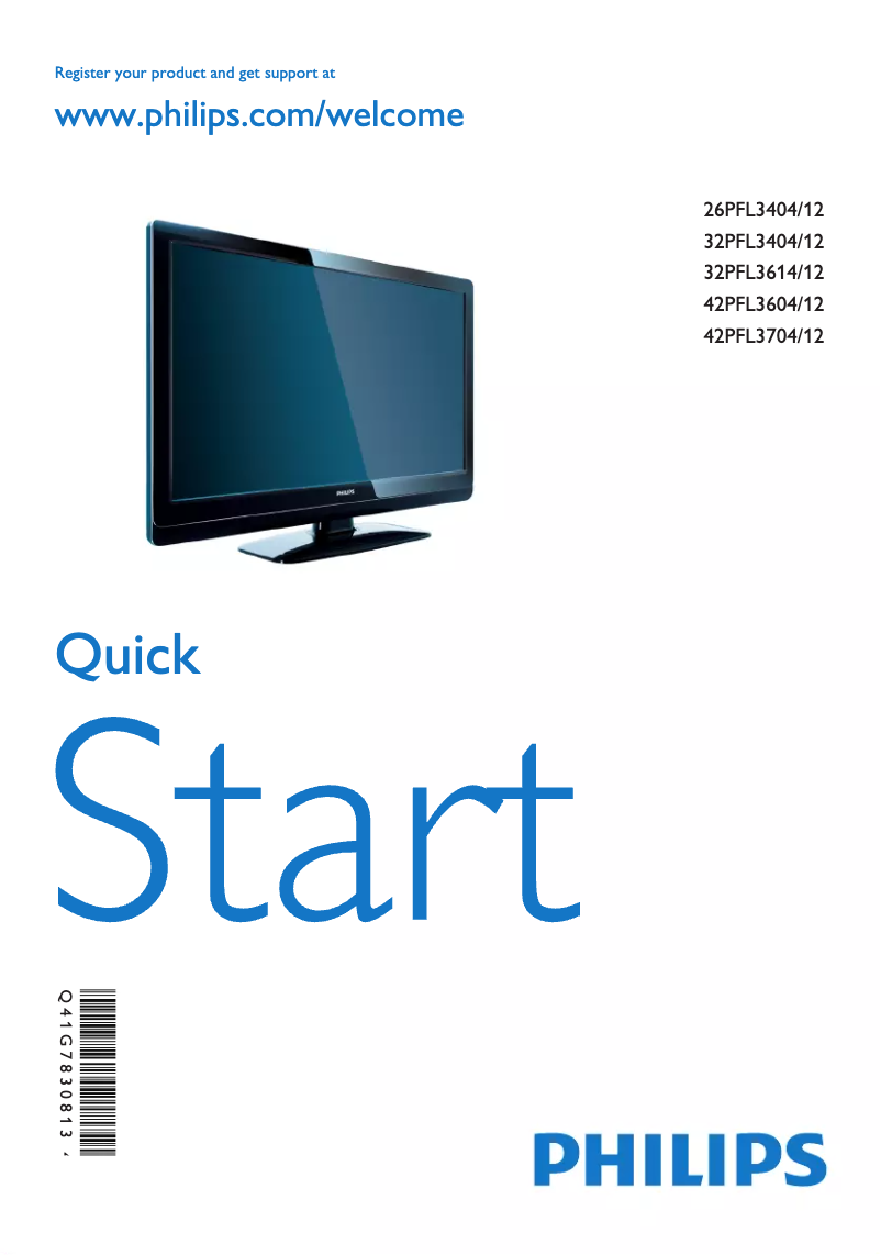 Page 1 de la notice Guide de démarrage rapide Philips 32PFL3614