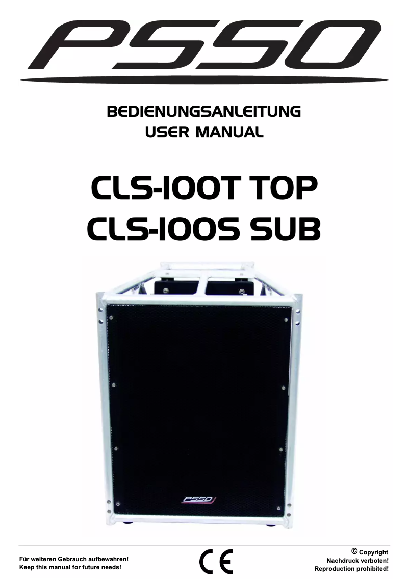 Page n°1 - Manuel utilisateur PSSO CLS-100S