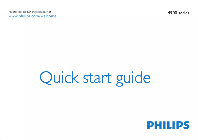 Page 1 de la notice Guide de démarrage rapide Philips 55PFL4908K