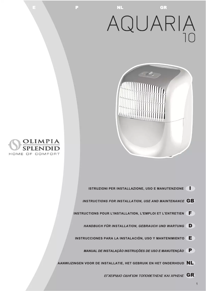 Página 1 del manual Manual de usuario Olimpia Splendid Aquaria 10