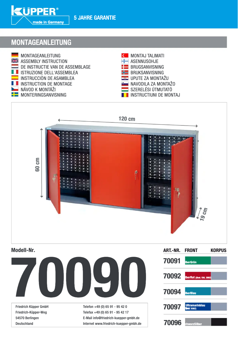 Page n°1 - Manuel utilisateur Küpper 70097