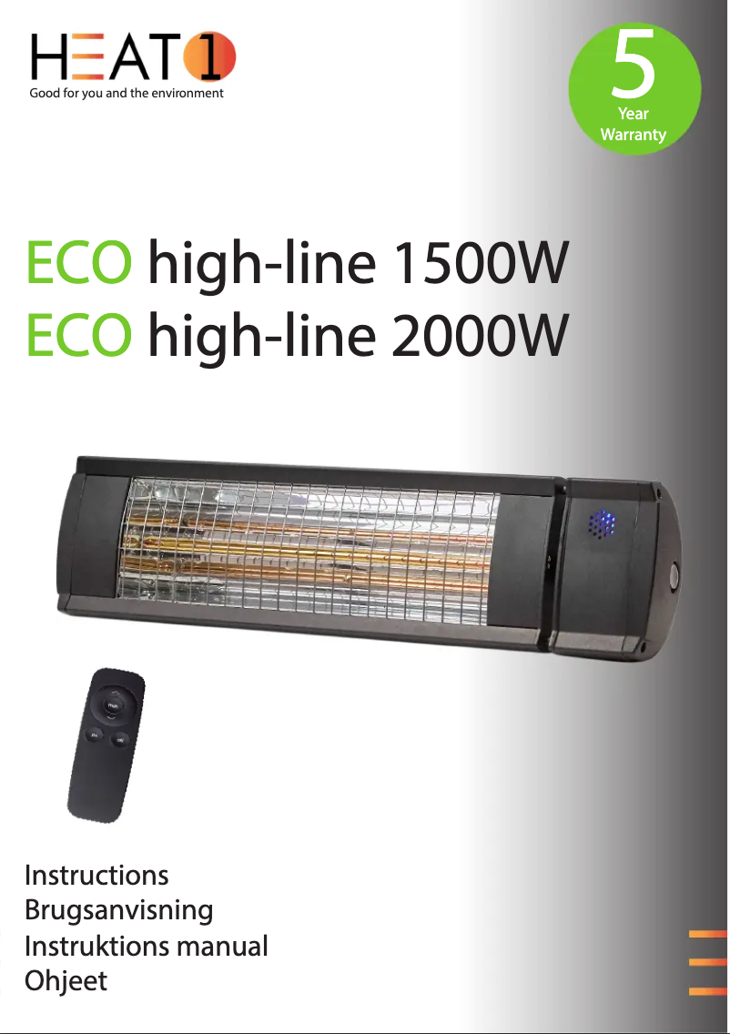 Page n°1 - Manuel utilisateur Heat1 ECO high-line 1500W