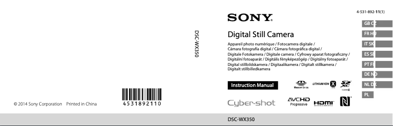 Page 1 de la notice Manuel utilisateur Sony Cybershot DSC-WX350