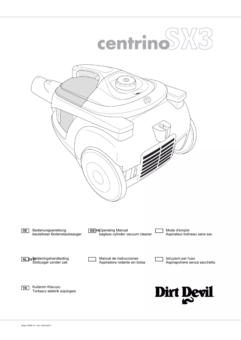 Página 1 del manual Manual de usuario Dirt Devil Centrino SX 3