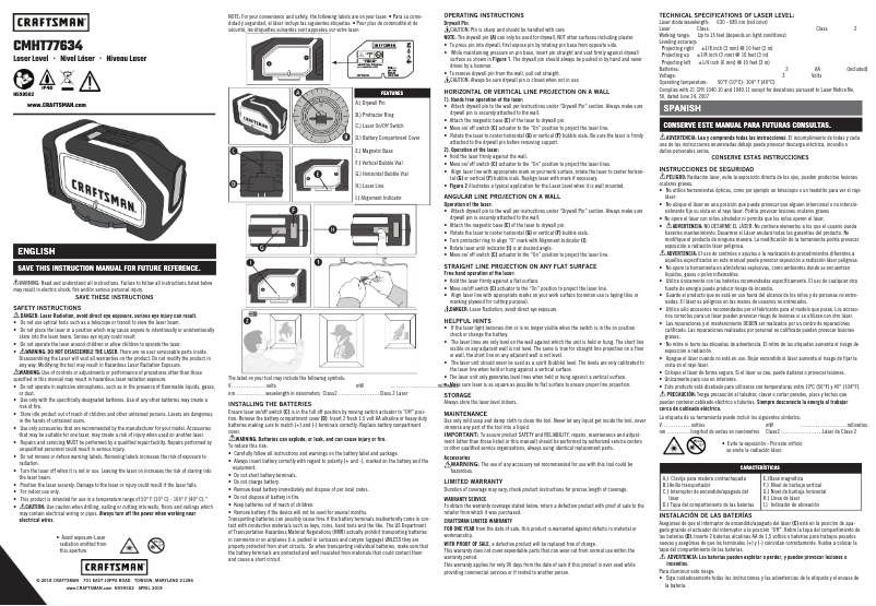 Image de la première page du manuel de l'appareil CMHT77634