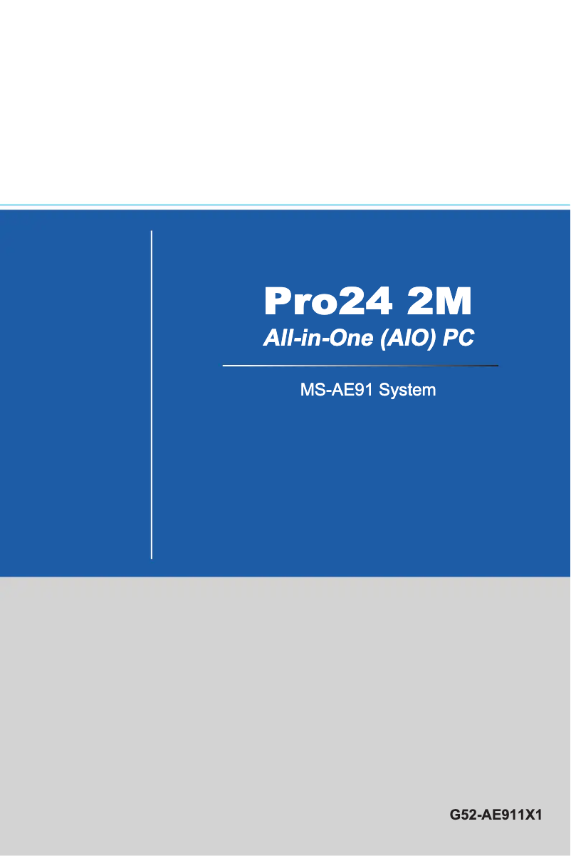 Page 1 de la notice Manuel utilisateur MSI Wind Top PRO 24 2M