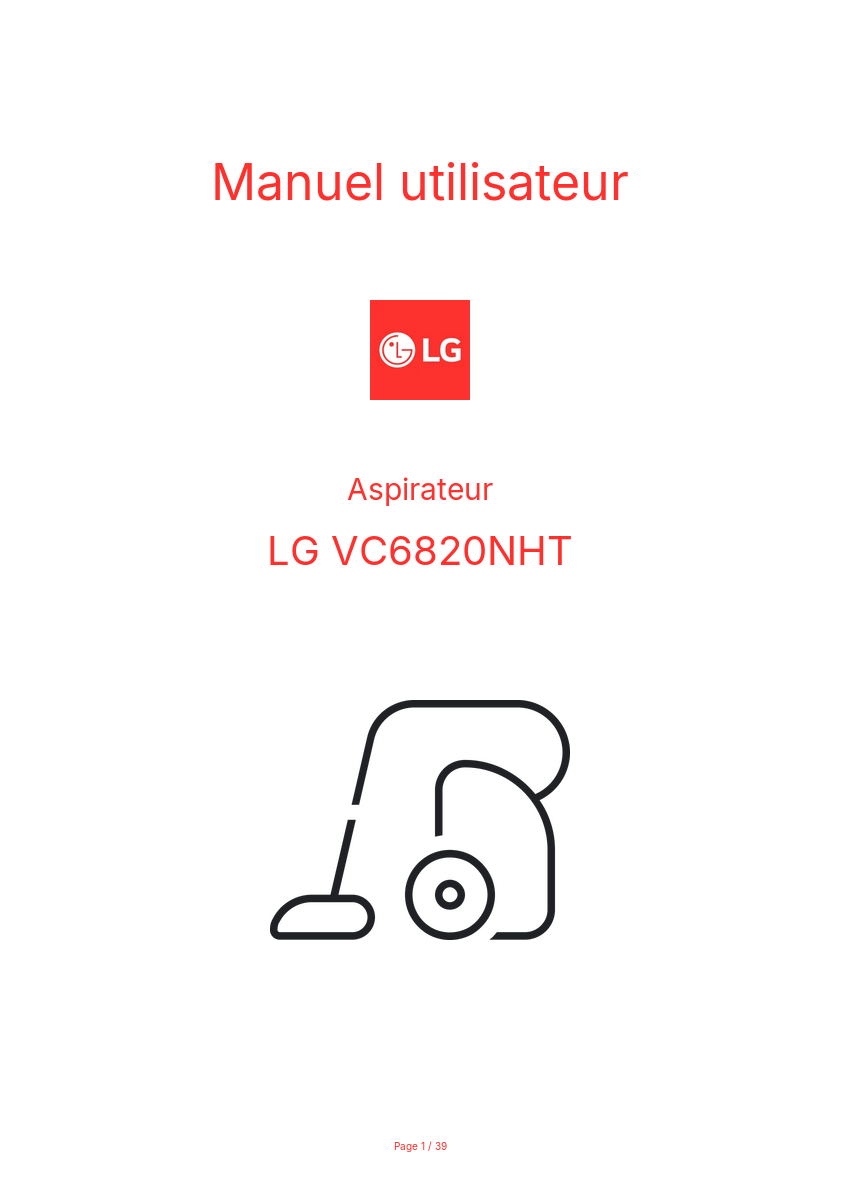 Page n°1 - Manuel utilisateur LG VC6820NHT