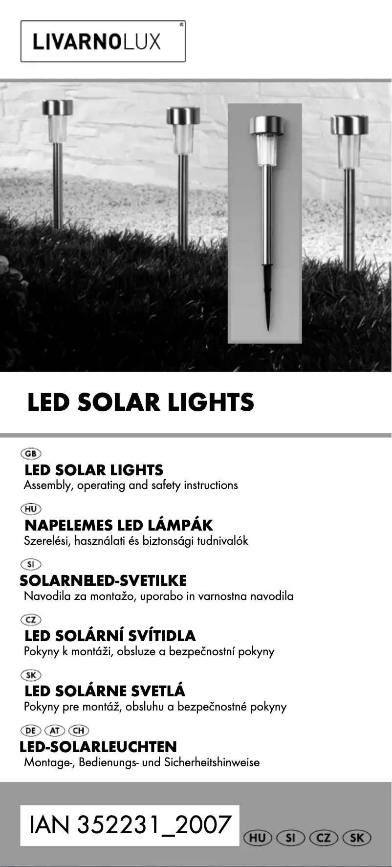 Page 1 de la notice Manuel utilisateur Livarno Lux IAN 352231
