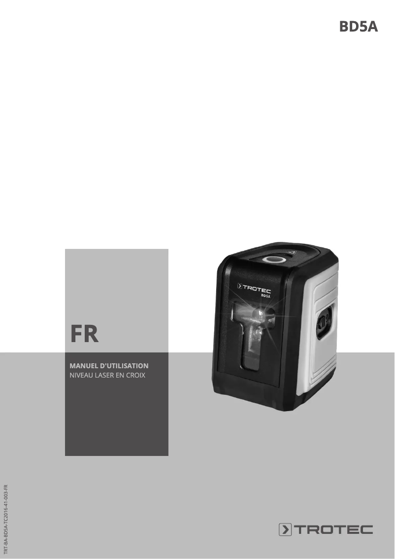 Page n°1 - Manuel utilisateur Trotec BD5A