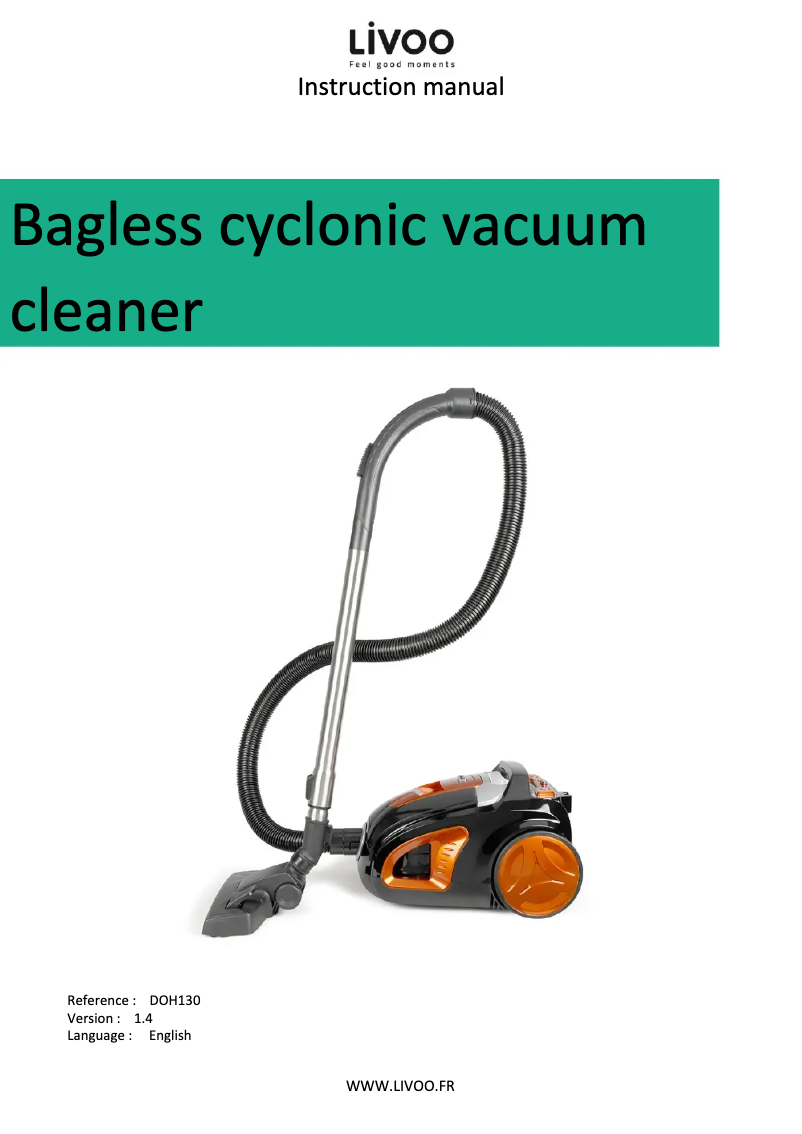 Page 1 de la notice Manuel utilisateur Livoo DOH130