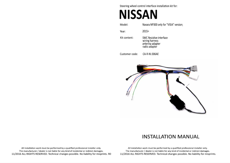 Image de la première page du manuel de l'appareil CA-R-NI.006AE