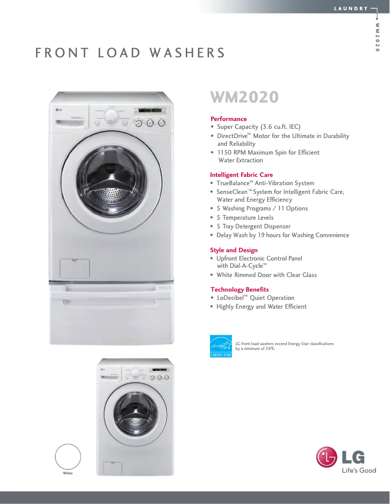 Imagen de la primera página del manual del dispositivo WM2020CW