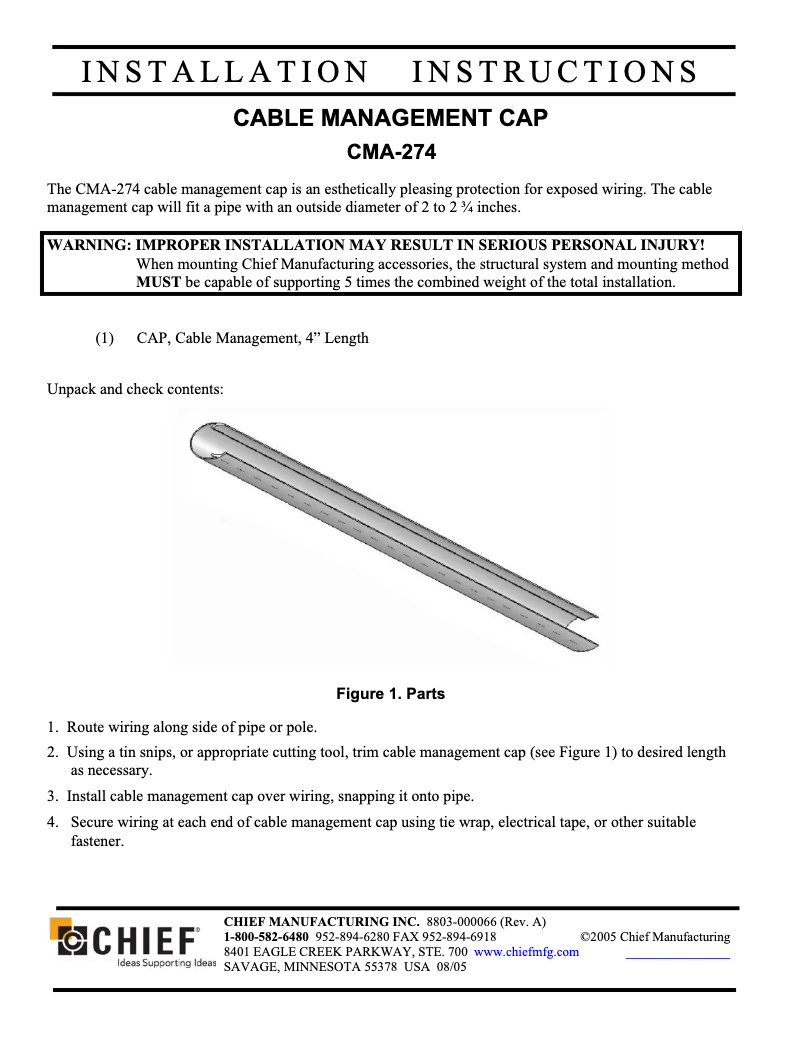 Image de la première page du manuel de l'appareil CMA274