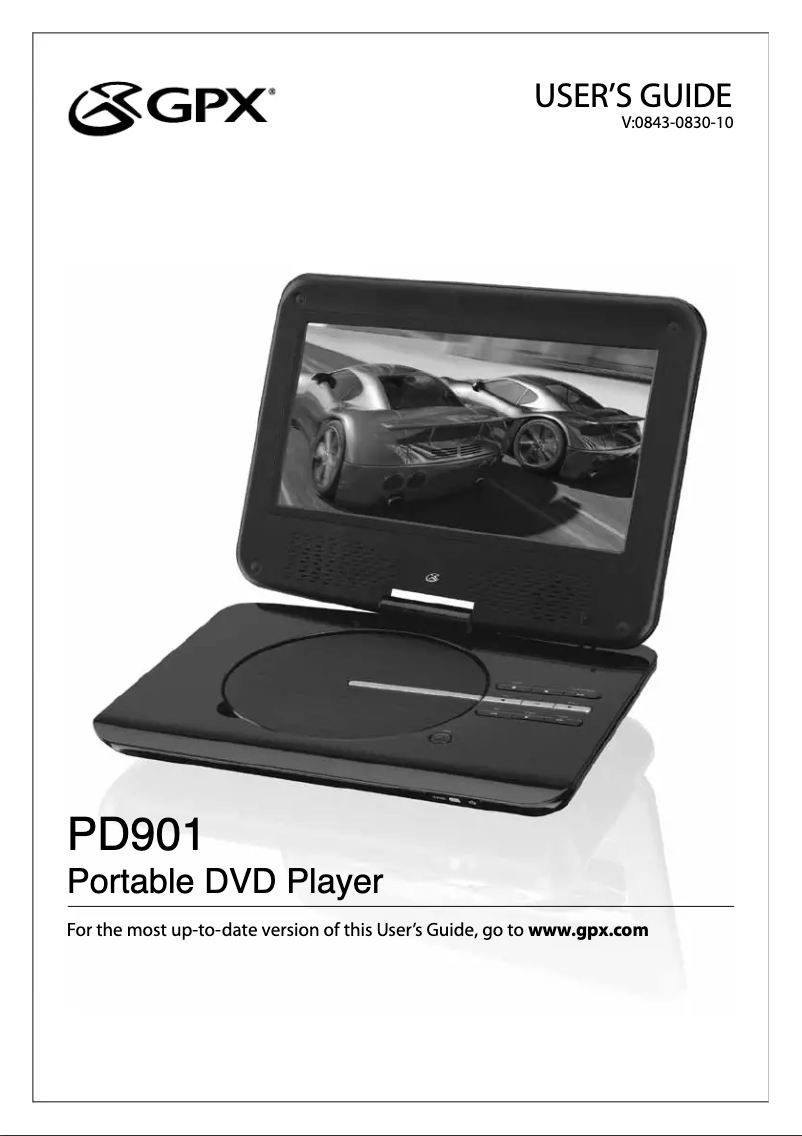 Page n°1 - Manuel utilisateur GPX PD901W