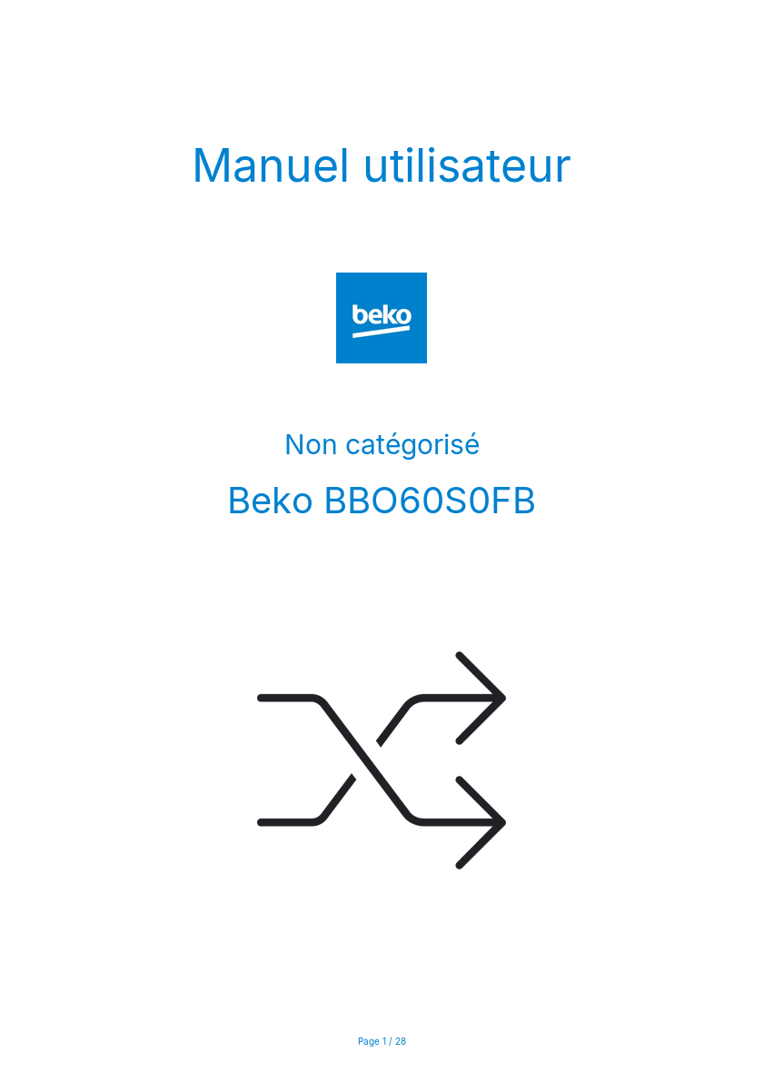 Image de la première page du manuel de l'appareil BBO60S0FB