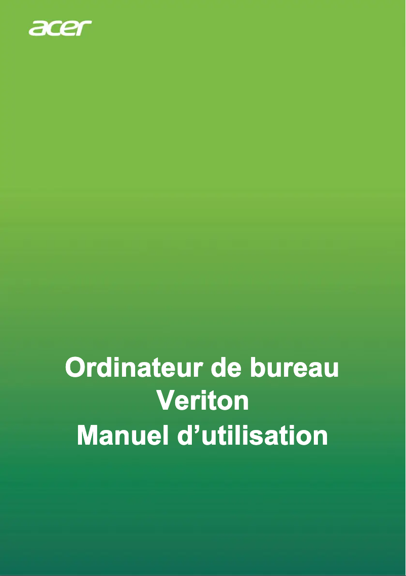Page n°1 - Manuel utilisateur Acer Veriton M4710G