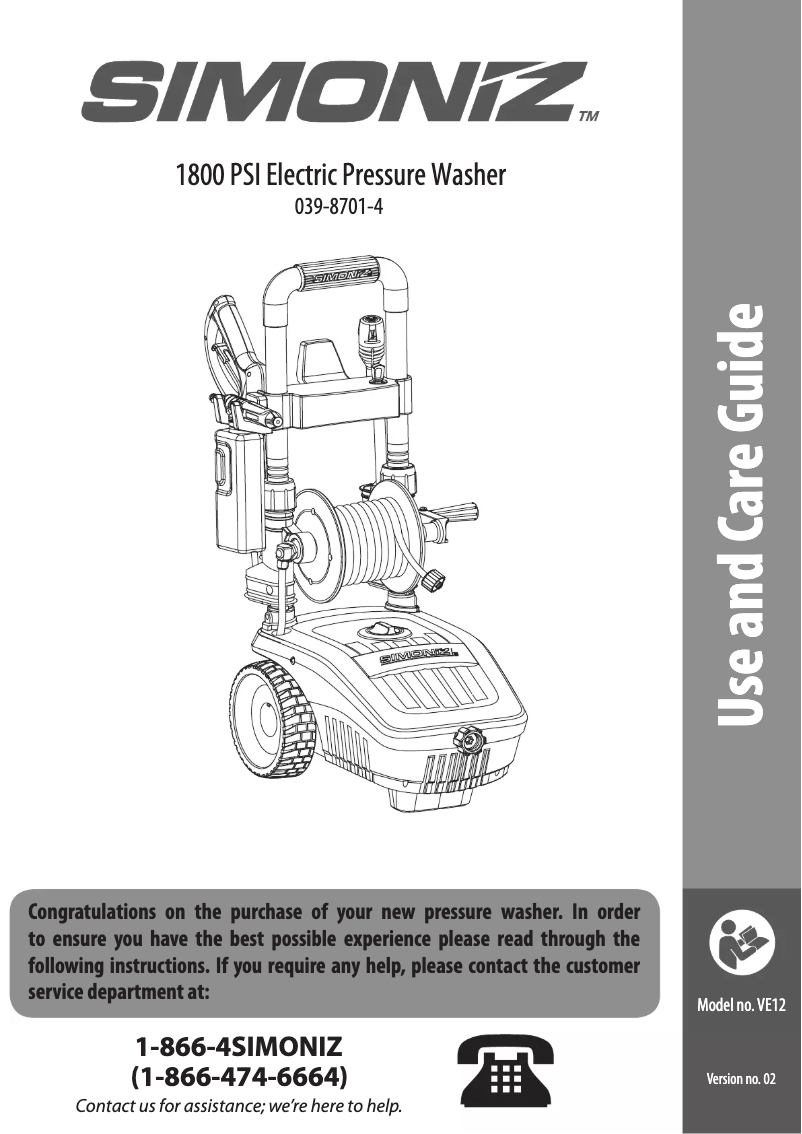 Page 1 de la notice Manuel utilisateur Simoniz 039-8701-4
