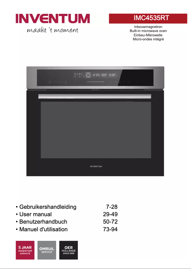 Page 1 de la notice Manuel utilisateur Inventum IMC4535RT