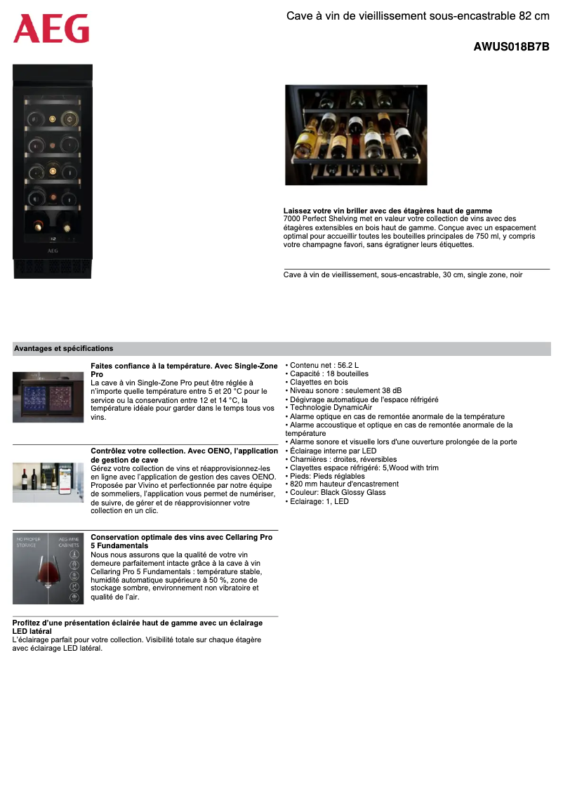 Image de la première page du manuel de l'appareil AWUS018B7B