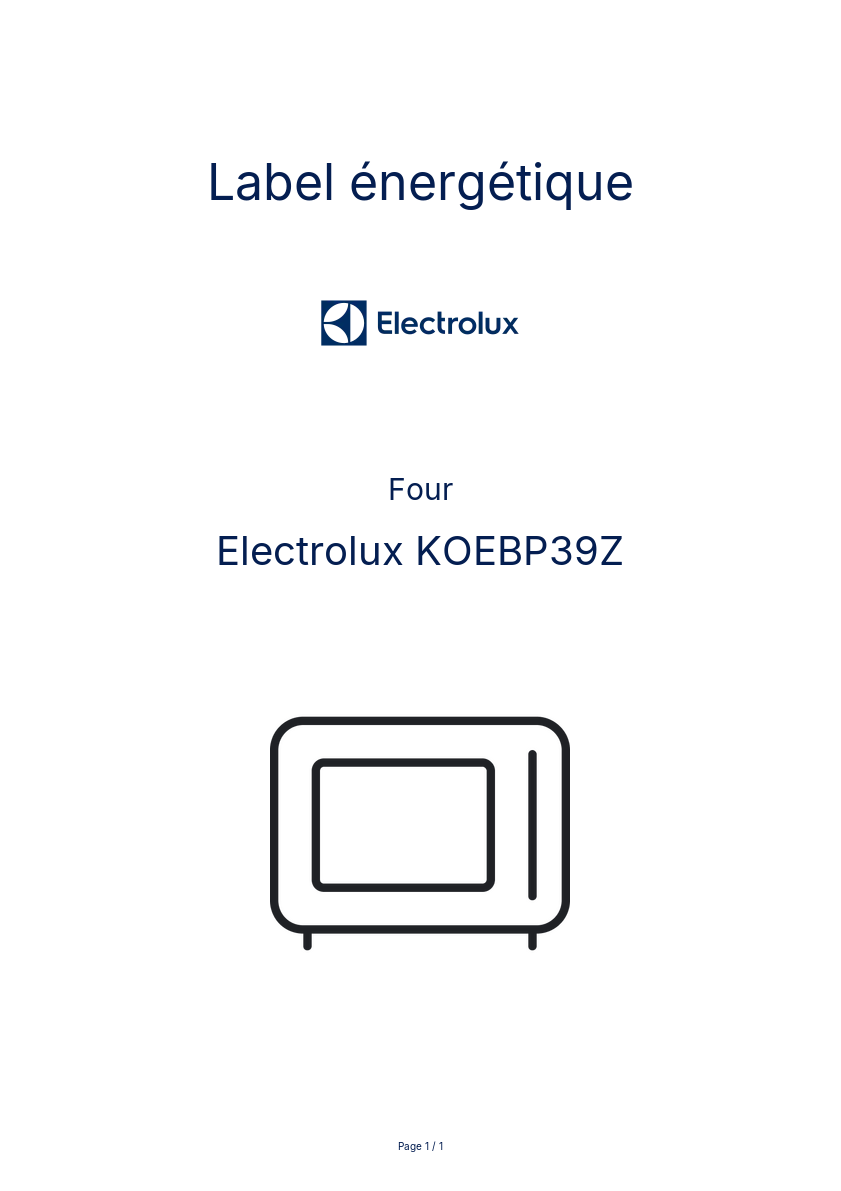 Image de la première page du manuel de l'appareil KOEBP39Z