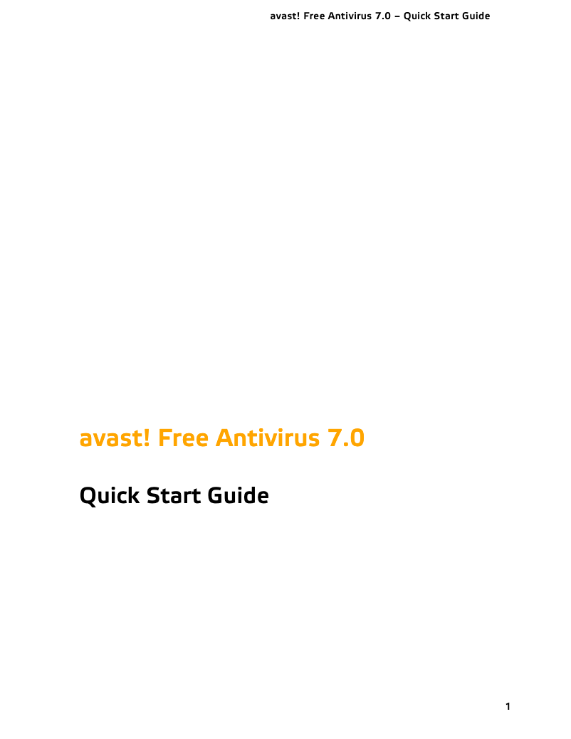 Page n°1 - Manuel utilisateur Avast Free Antivirus 7.0