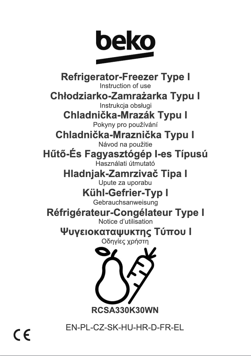 Page 1 de la notice Manuel utilisateur Beko RCSA330K30WN