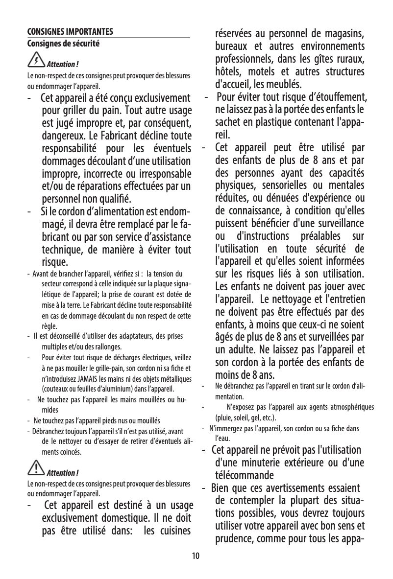 Page n°1 - Manuel utilisateur DeLonghi Avvolta CTA2103