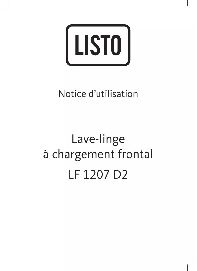 Page 1 de la notice Manuel utilisateur Listo LF 1207D2