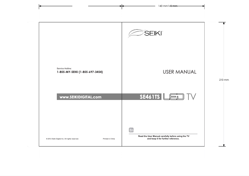 Página 1 del manual Manual de usuario Seiki SE461TS