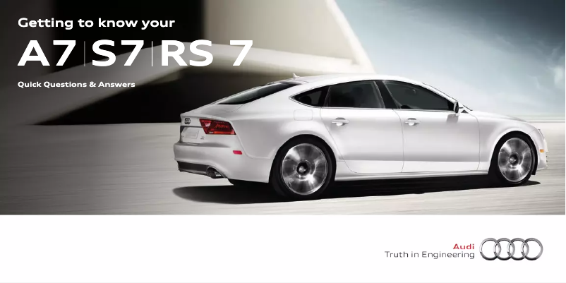 Page 1 de la notice Manuel utilisateur Audi RS7 (2014)